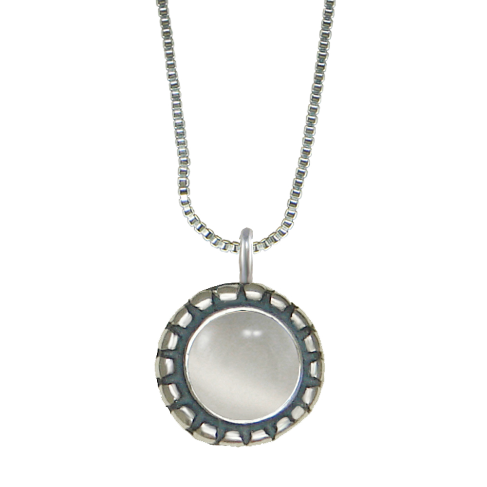 Sterling Silver Little White Moonstone Pendant Necklace